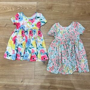 Mila & Rose Set of Twirl Dresses Short Sleeve Floral 3T